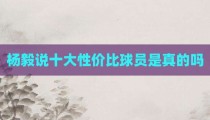 杨毅说十大性价比球员是真的吗