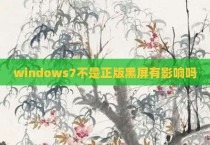 windows7不是正版黑屏有影响吗