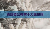 美股要公布前十大股东吗