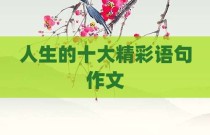 人生的十大精彩语句作文
