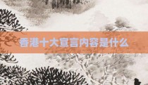 香港十大宣言内容是什么