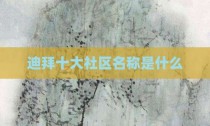 迪拜十大社区名称是什么