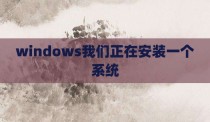 windows我们正在安装一个系统