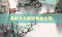 本科十大最好专业大学