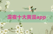 深夜十大黄漫app