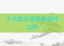 十大降火花品种是什么树