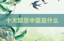 十大禁忌中医是什么