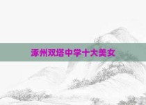 涿州双塔中学十大美女