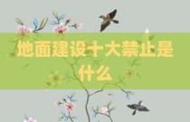 地面建设十大禁止是什么