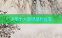 小学十大目标是什么呢