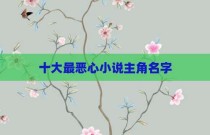 十大最恶心小说主角名字
