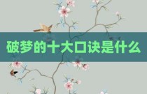 破梦的十大口诀是什么