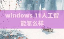 windows 11人工智能怎么样