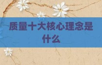 质量十大核心理念是什么