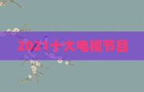 2021十大电视节目