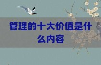 管理的十大价值是什么内容