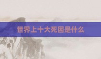 世界上十大死因是什么