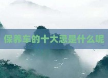 保养车的十大忌是什么呢