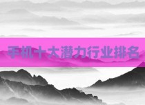 手机十大潜力行业排名
