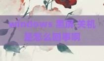 windows 黑屏 关机是怎么回事啊