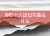 剪映十大按钮功能是什么