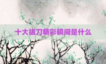 十大拔刀精彩瞬间是什么