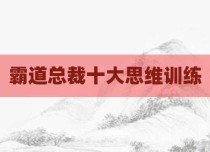 霸道总裁十大思维训练