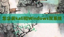 怎么装kali和Windows双系统