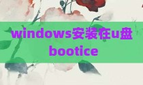 windows安装在u盘 bootice