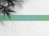十大安全生产指标是什么