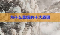 为什么离婚的十大原因