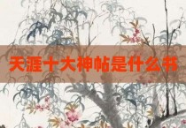 天涯十大神帖是什么书