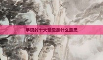手语的十大禁忌是什么意思
