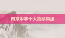 南京中学十大高频词组