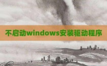 不启动windows安装驱动程序