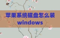苹果系统磁盘怎么装windows
