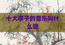 十大孝子的音乐叫什么歌