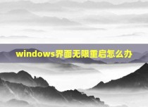 windows界面无限重启怎么办