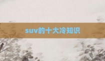 suv的十大冷知识