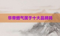 华帝燃气属于十大品牌吗