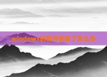 windows的配件删除了怎么办