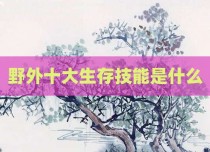 野外十大生存技能是什么