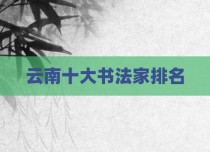 云南十大书法家排名