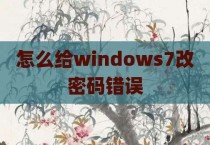 怎么给windows7改密码错误