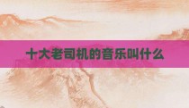 十大老司机的音乐叫什么