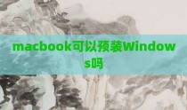 macbook可以预装Windows吗