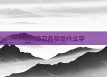 十大侍卫名称是什么字
