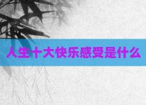 人生十大快乐感受是什么