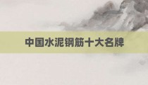 中国水泥钢筋十大名牌