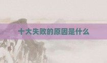 十大失败的原因是什么